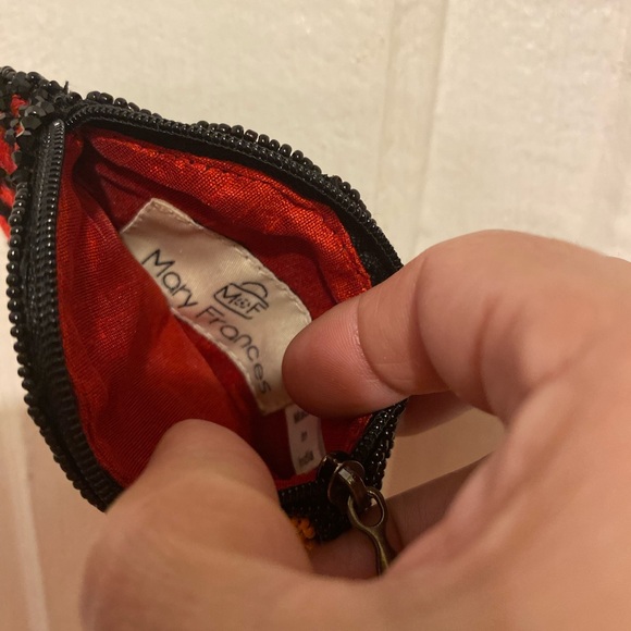 Mary Frances Embroidered Cupcake Keychain with Red Rose - Picture 6 of 8